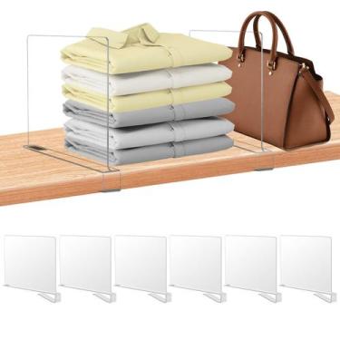 Imagem de Divisórias de prateleira xydstay Clear Acrylic, pacote com 6 unidades