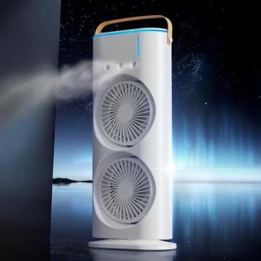 Imagem de Ventilador Torre Usb Potente Duplo Mesa Resfria Rápido - Climatiza