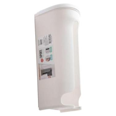 Imagem de Porta Sacola De Parede Puxa Saco Dispenser Organizador Branco - YAAY