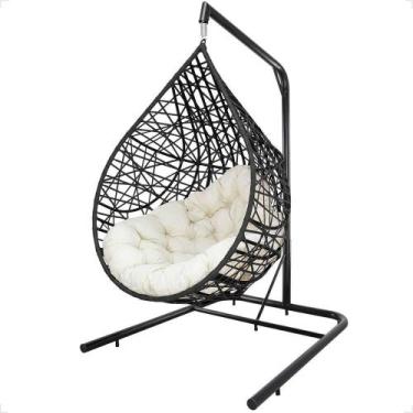 Imagem de Balanço Suspenso Ninho Gota Com Mola, Mosquetão E Suporte Para Terraço