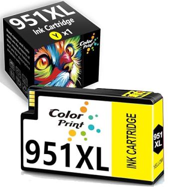 Imagem de Color Print Cartucho de tinta de substituição compatível 950 951 para HP 951XL amarelo 950XL HP950XL para impressora Office Jet 8600 Pro 251dw 276dw 8100 8610 8615 8620 8625 8630 (1 pacote, amarelo