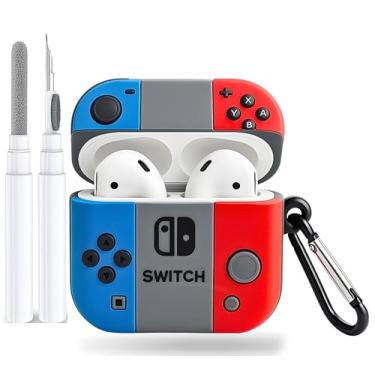 Imagem de Capa fofa Kawaii AirPods 4 2024, personagem de desenho animado 3D, anime, capa protetora de silicone com kit de limpeza e chaveiro, acessórios legais para AirPods 4ª geração para mulheres, meninas e