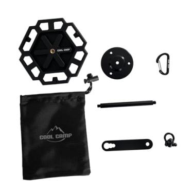 Imagem de harayaa Suporte para lanterna de camping, bandeja para copo d'água, acessórios portáteis e convenientes para uso externo, ideal para jardim e churrasco.