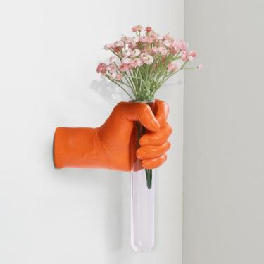 Imagem de Vaso de mão laranja XYQXYQ para escultura de parede, tubo de ensaio de