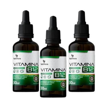 Imagem de 3x Vitamina B12 (Metilcobalamina) Sabor Frutas Vermelhas 30ml Tuttiflora-Unissex