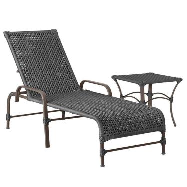 Imagem de Espreguiçadeira Catar Mesa Corda Náutica Piscina Trama Preto