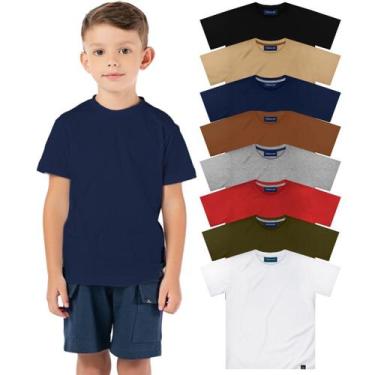 Imagem de Camiseta Infantil Menino 100% Algodão Básica Confortável - VRASALON, 1