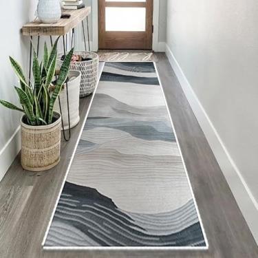 Imagem de HGTRH Tapete de corredor lavável, tapete de corredor de cozinha antiderrapante para uso interno e externo para entrada interna, tapete de porta da frente para lavanderia C 110 x 300 cm