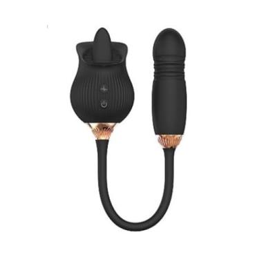 Imagem de Vibrador Duplo Vai e Vem e Língua Massageadora Recarregável