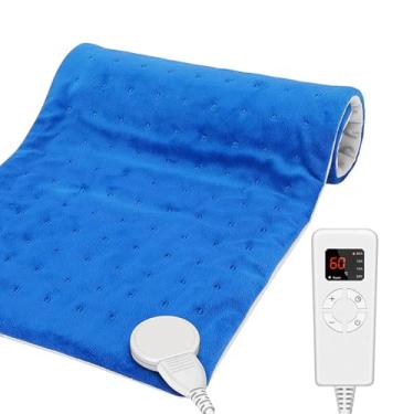 Imagem de Manta elétrica aquecida, aquecedor corporal aquecido, almofada de cintura (30x60cm), display LCD digital de temperatura, tempo, 40-60 °, adequado para quem tem medo de frio-B