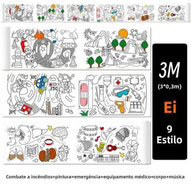 Imagem de Rolo De Desenho DIY Para Crianças, Papel Colorido Adesivo De 3M, Brinq