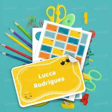 Imagem de Etiqueta Escolar Infantil Personalizada Emoji Colorido, kit etiquetas adesivas para cadernos e materiais escolares