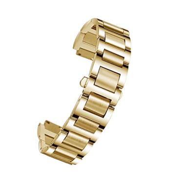 Imagem de KAPPDE Pulseira de relógio de aço inoxidável para Cartier Ballon Bleu Série 20 * 12 mm 18 x 11 mm 14 x 8 mm W6920046 Pulseira feminina e masculina (ouro, 22-14 mm)