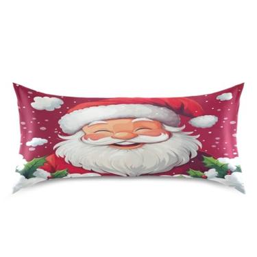 Imagem de Blueangle Fronha vintage de cetim de Papai Noel para cabelo e pele, fronha de seda, tamanho king (50,8 x 101,6 cm) - fronhas de cetim com fecho de envelope (636)