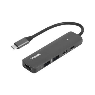 Imagem de Hub USB-C 5 em 1 2 USB 3.0 HDMI 4K PD 100W VINIK