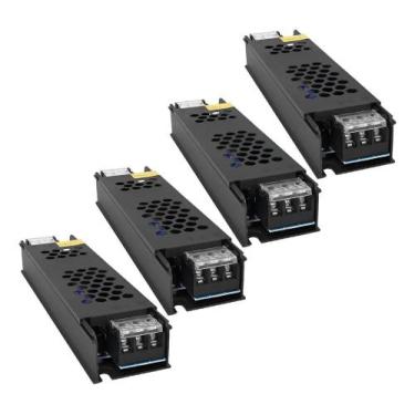 Imagem de Kit 4 Fonte Chaveada 5a 60w 12v P/ Fita Led Som Capa Preta - Congratul