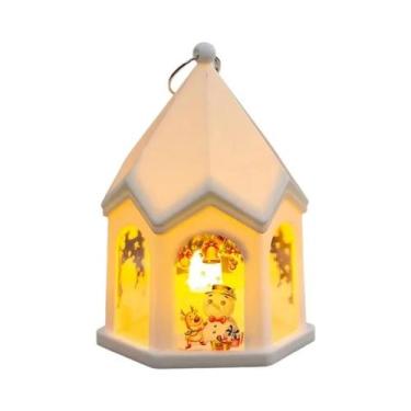 Imagem de Lanterna LED De Natal Com Papai Noel E Boneco De Neve, Decoração De Me