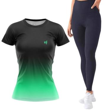 Imagem de Kit Roupa Academia Feminina Blusa Fitness Calça Legging Academia Pilates Funcional Cami...