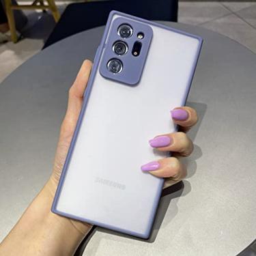 Imagem de Capa de telefone fosca para samsung galaxy s21 s20 fe s10 s9 s8 nota 20 ultra 10 plus 9 8 a72 a52 a71 a51 capa dura para pc tpu capa protetora, cinza leite, para galaxy note 10