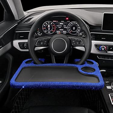 Imagem de Bandeja para volante de carro, bandeja universal para volante de mesa, suporte para laptop (Diamante azul)