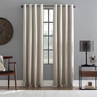 Imagem de Archaeo Cortina superior blackout total de linho, painel de 132 cm x 160 cm, pérola
