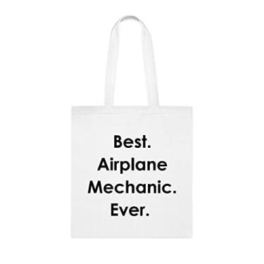 Imagem de Bolsa tote de avião mecânico, melhor bolsa de avião mecânico, presente de avião mecânico, bolsa de ombro mecânico, bolsa de ombro de avião mecânico, bolsas reutilizáveis de avião, ideia de de Natal, Branco