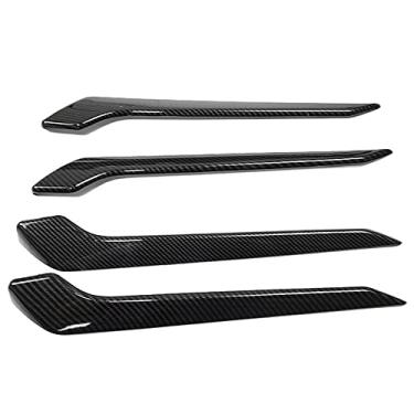 Imagem de TOTMOX Compatível com Toyota RAV4 2019-2022 Tiras de tampa da tigela do puxador da porta do carro, tiras de acabamento da tampa da tigela da maçaneta interna da porta do carro, adesivo de decoração de interiores, (fibra de carbono)