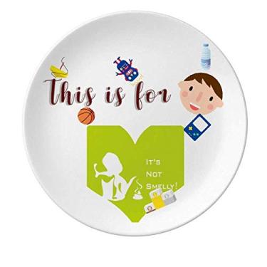 Imagem de Playful Beagle Denies Poop Prato de porcelana fedorento Prato Redondo Menino Homem