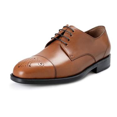 Imagem de SALVATORE FERRAGAMO "Aramix 1 cm Sapato Oxford masculino de couro marrom com cadarço US, Marrom, US 8EEE IT 41EEE