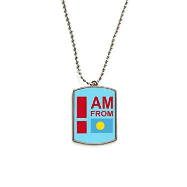 Imagem de DIYthinker Colar com pingente I Am from Palau de aço inoxidável com etiqueta de cachorro