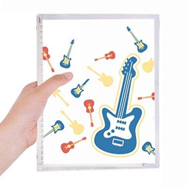 Imagem de Caderno ilustrado com estampa de música de guitarra amarela com folhas soltas diário recarregável