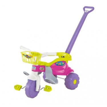 Imagem de Triciclo Infantil Motoca Rosa C/ Haste - Magic Toys