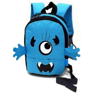 Imagem de Mochila Pré Escolar Monstrinho 26cm Com Alça Guia - Denlex