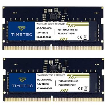 Imagem de Timetec Kit de 16 GB (2 x 8 GB) DDR5 4800 MHz PC5-38400 Unbuffered Non-ECC 1,1 V CL40 1Rx16 Single Rank 262 Pin SODIMM Módulo de memória RAM (16 GB KIT (2 x 8 GB))