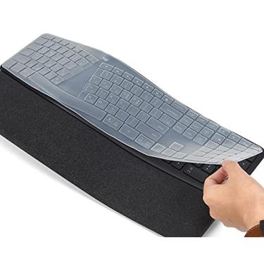 Imagem de CaseBuy Capa de teclado compatível com teclado ergonômico sem fio Logitech Ergo K860, acessórios Logitech K860, película protetora de teclado K860, transparente