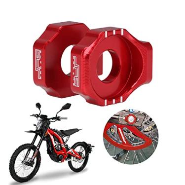 Imagem de Sur Ron Bloco de eixo, tensor de eixo traseiro ajustador de corrente CNC para Sur Ron Light Bee S/X Segway X160/X260 elétrico motocross vermelho