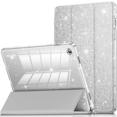 Imagem de INFILAND Capa para Galaxy Tab A9 Plus 5G, capa com glitter com parte traseira transparente brilhante para Samsung Galaxy Tablet A9+/A9 Plus modelo 2023 de 11 polegadas (SM-X210/X216/X218)