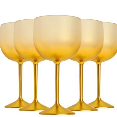 Imagem de 10 Taças de Gin Degrade Acrilica Festa aniversario casamento boteco tanqueray drink formatura inauguração (Dourado)