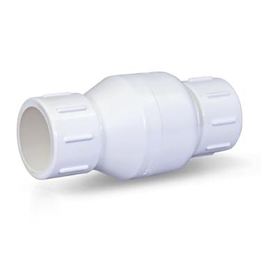 Imagem de Midline Valve Válvula de retenção em linha de PVC 4I2T114 para prevenção de refluxo, conexões solventes de 3,5 cm, plástico branco