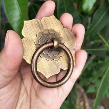 Imagem de Maçanetas de porta de bronze antigo, maçaneta do armário, cômoda, anel suspenso, ganchos de parede, ferragens de móveis, bronze antigo, anel médio