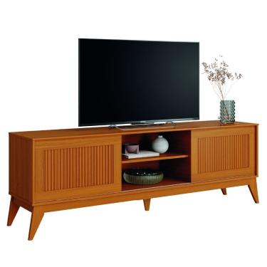 Imagem de Rack Bancada para TV até 65 Polegadas 1,80m Ripado Impressão 3D 2 Portas Cedro King EDN