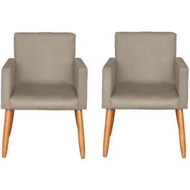 Imagem de Kit 2 Poltronas Cadeira Decorativa para Sala de estar Cadeiras para Recepção Manicure Escritório Sala De Espera (CAPPUCCINO)