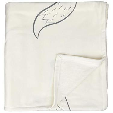 Imagem de Coisas de Nine Cobertor Bicho Floresta Branco Amarelado Com Estampa Cinza Único