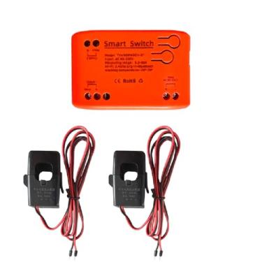 Imagem de Medidor de energia inteligente WiFi com 2 peças de grampo transformador de corrente 80A, app Tuya monitor bilateral bidirecional em tempo real KWh Eenrgy estatísticas de tensão de eletricidade