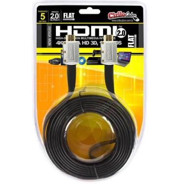 Imagem de Cabo HDMI 2.0 FLAT Desmontável,19 Pinos, 4K, Ultra HD, 3D - 5 metros -
