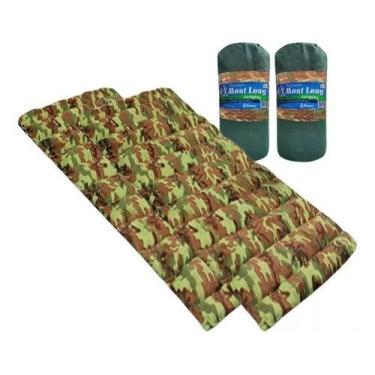 Imagem de Kit 2 Colchonete Camping Solteiro Grande Verde - F.a Maringa