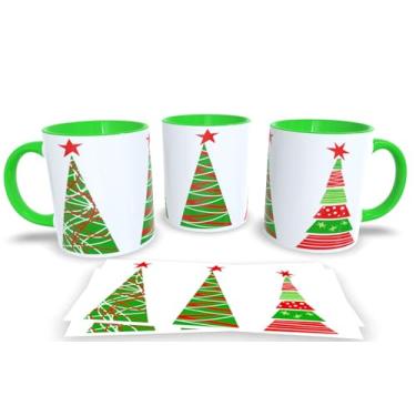 Imagem de Canecas de Porcelana Verde Personalizadas Arvore de Natal (Mod.5)