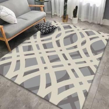 Imagem de Tapete abstrato moderno para decoração de casa, carpetes para sala de estar, cinza, tamanho grande, sofá, área, quarto, varanda, decoração, tapete de chão, flanela 14.200 x 300 cm 78,7 x 118 pol.