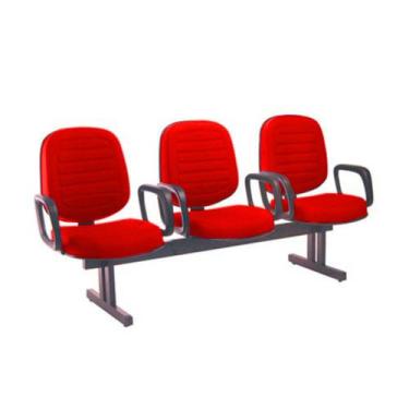 Imagem de Cadeira em Longarina com 03 lugares Linha Blenda Vermelho - Design Off