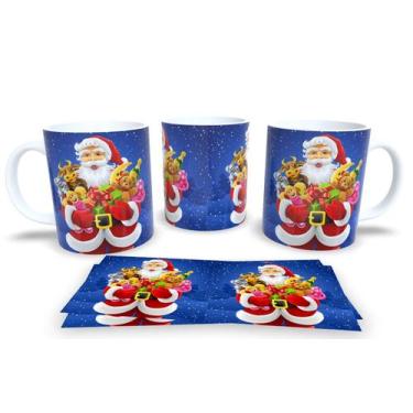 Imagem de Canecas de Porcelana Personalizadas Papai Noel 3 - Estampa Sublimada, 